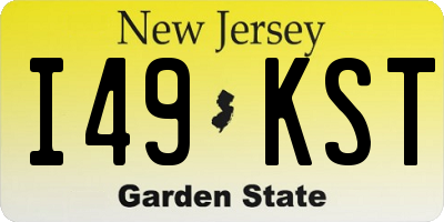 NJ license plate I49KST
