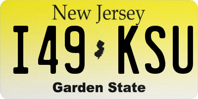 NJ license plate I49KSU