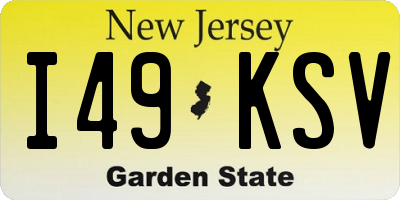NJ license plate I49KSV