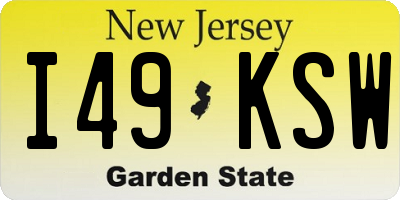 NJ license plate I49KSW