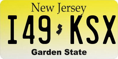 NJ license plate I49KSX