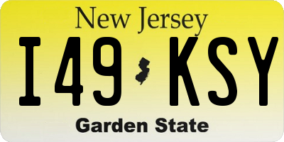 NJ license plate I49KSY