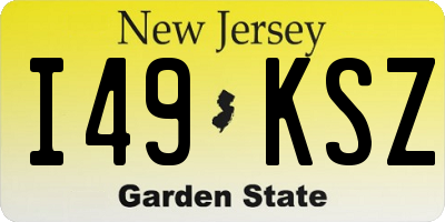 NJ license plate I49KSZ