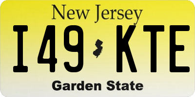 NJ license plate I49KTE