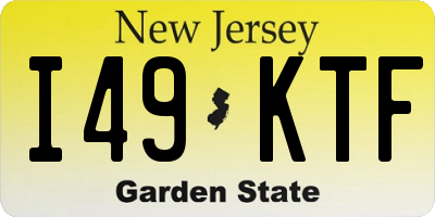 NJ license plate I49KTF