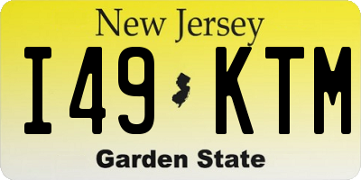 NJ license plate I49KTM