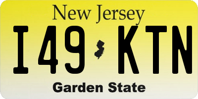 NJ license plate I49KTN
