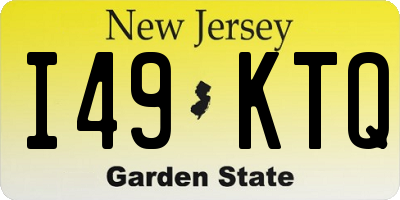 NJ license plate I49KTQ