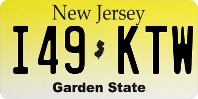 NJ license plate I49KTW