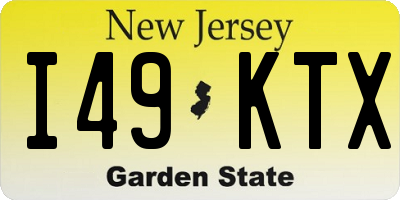 NJ license plate I49KTX
