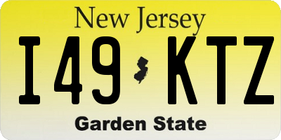 NJ license plate I49KTZ