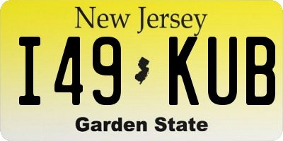 NJ license plate I49KUB