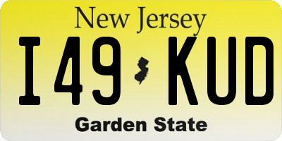 NJ license plate I49KUD