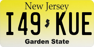 NJ license plate I49KUE