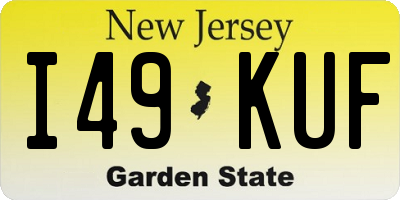 NJ license plate I49KUF