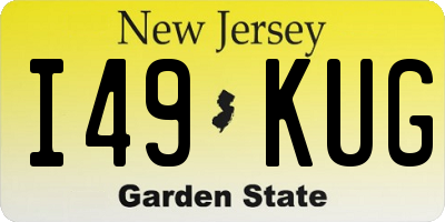 NJ license plate I49KUG