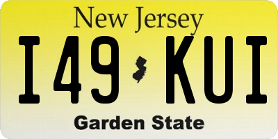 NJ license plate I49KUI