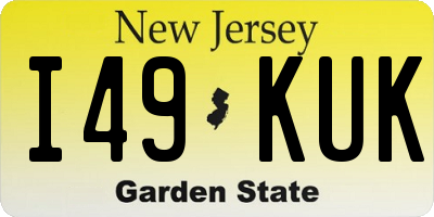 NJ license plate I49KUK