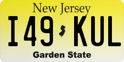 NJ license plate I49KUL