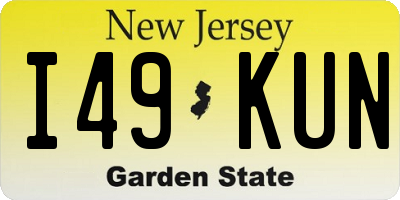 NJ license plate I49KUN