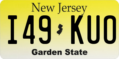 NJ license plate I49KUO