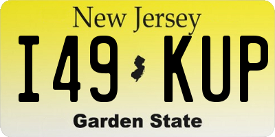 NJ license plate I49KUP