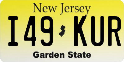 NJ license plate I49KUR
