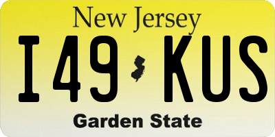 NJ license plate I49KUS