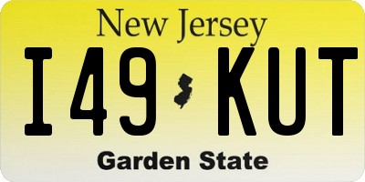 NJ license plate I49KUT