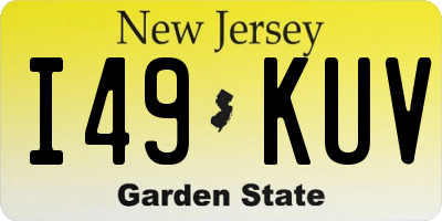 NJ license plate I49KUV