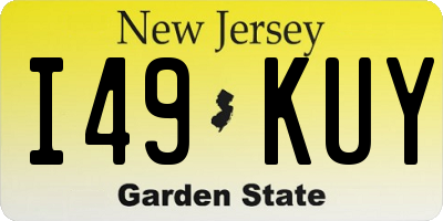 NJ license plate I49KUY