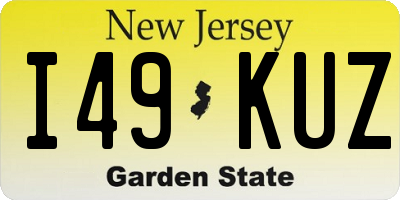 NJ license plate I49KUZ