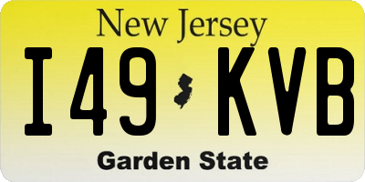 NJ license plate I49KVB