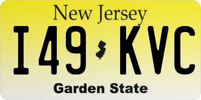 NJ license plate I49KVC