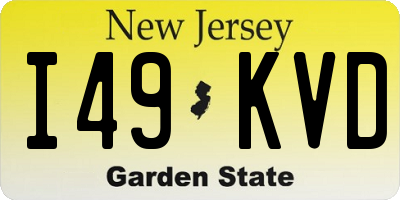 NJ license plate I49KVD