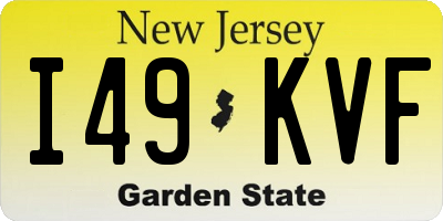 NJ license plate I49KVF