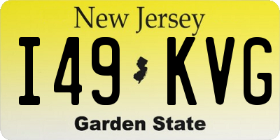 NJ license plate I49KVG