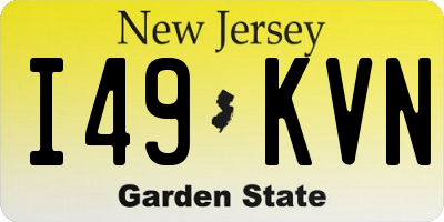 NJ license plate I49KVN