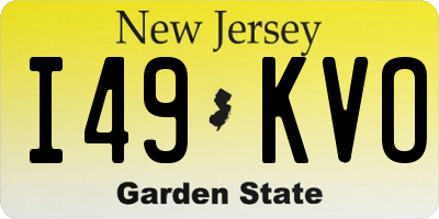NJ license plate I49KVO