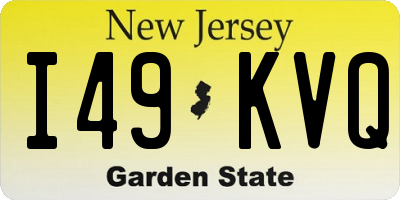 NJ license plate I49KVQ