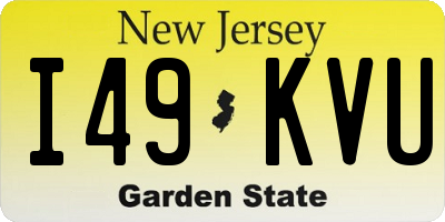 NJ license plate I49KVU