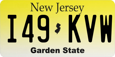 NJ license plate I49KVW