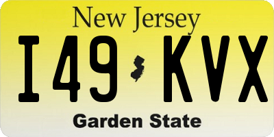 NJ license plate I49KVX