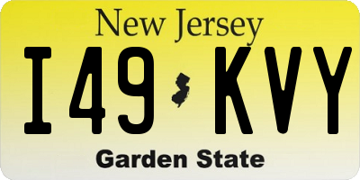 NJ license plate I49KVY