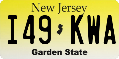 NJ license plate I49KWA