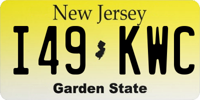 NJ license plate I49KWC