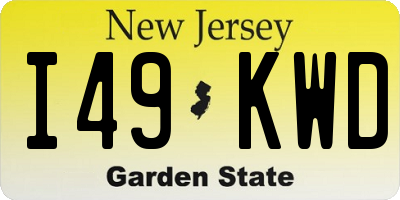 NJ license plate I49KWD
