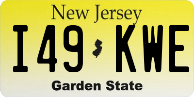 NJ license plate I49KWE