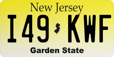 NJ license plate I49KWF