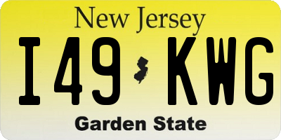 NJ license plate I49KWG